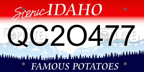 QC2O477 Idaho License Plate