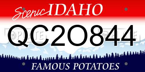 QC2O844 Idaho License Plate