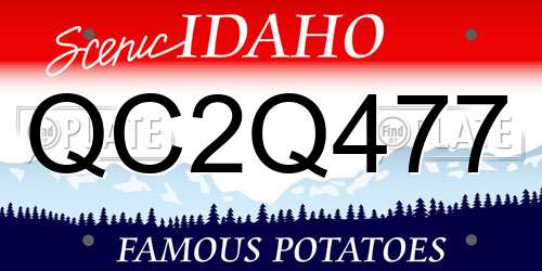 QC2Q477 Idaho License Plate