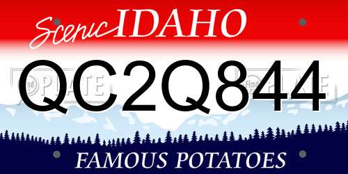 QC2Q844 Idaho License Plate