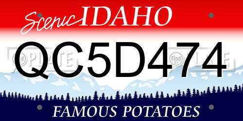 QC5D474 Idaho License Plate