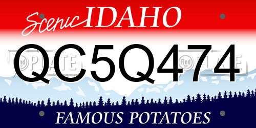 QC5Q474 Idaho License Plate