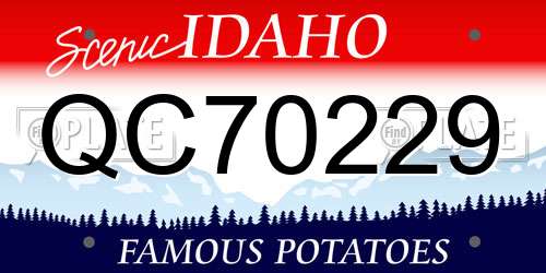QC70229 Idaho License Plate