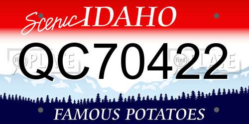 QC70422 Idaho License Plate