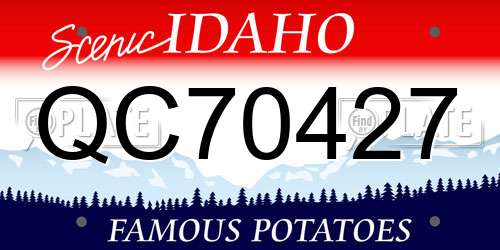 QC70427 Idaho License Plate