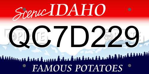 QC7D229 Idaho License Plate