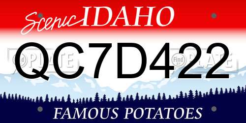 QC7D422 Idaho License Plate