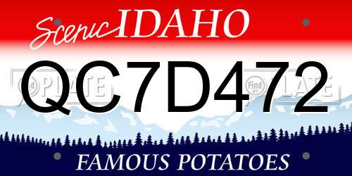 QC7D472 Idaho License Plate