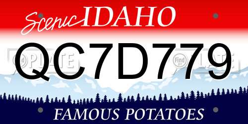 QC7D779 Idaho License Plate