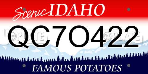 QC7O422 Idaho License Plate