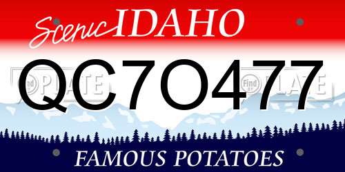 QC7O477 Idaho License Plate