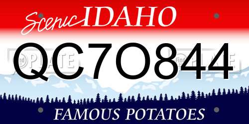 QC7O844 Idaho License Plate