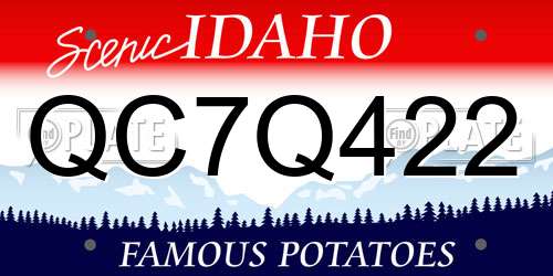 QC7Q422 Idaho License Plate