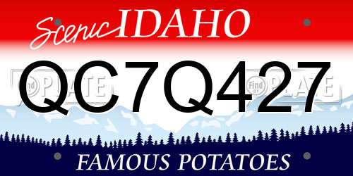 QC7Q427 Idaho License Plate
