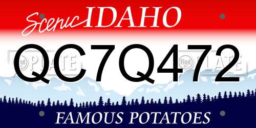 QC7Q472 Idaho License Plate