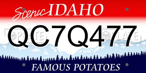 QC7Q477 Idaho License Plate