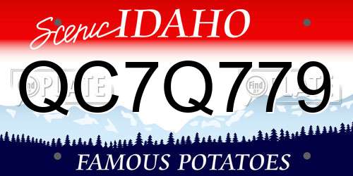 QC7Q779 Idaho License Plate