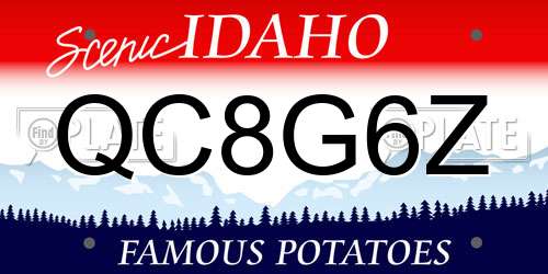 QC8G6Z Idaho License Plate
