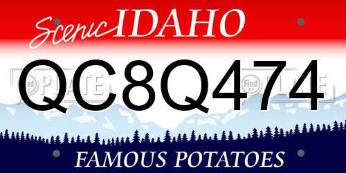 QC8Q474 Idaho License Plate