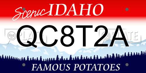 QC8T2A Idaho License Plate