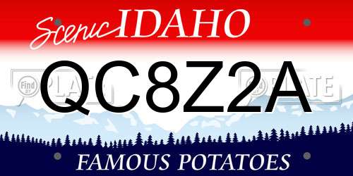 QC8Z2A Idaho License Plate