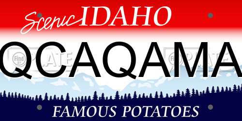 QCAQAMA Idaho License Plate