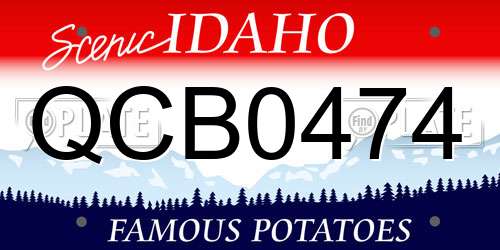 QCB0474 Idaho License Plate