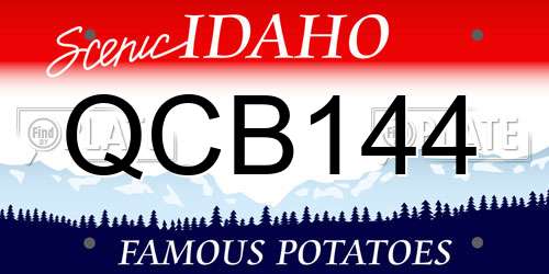 QCB144 Idaho License Plate