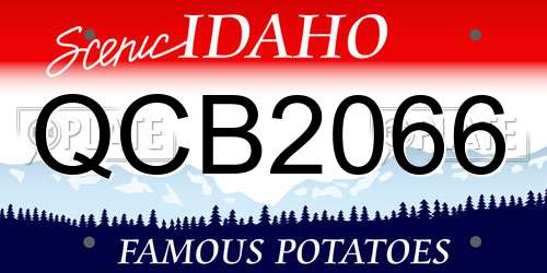 QCB2066 Idaho License Plate
