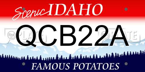 QCB22A Idaho License Plate