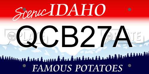 QCB27A Idaho License Plate