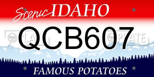 QCB607 Idaho License Plate