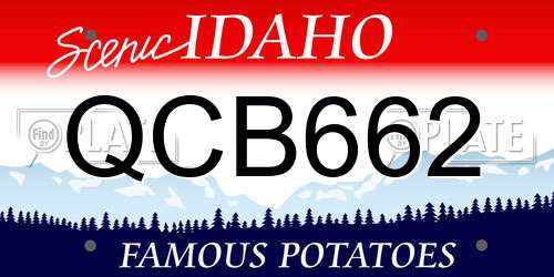 QCB662 Idaho License Plate