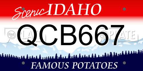QCB667 Idaho License Plate