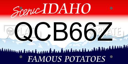 QCB66Z Idaho License Plate