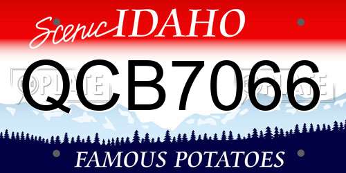 QCB7066 Idaho License Plate