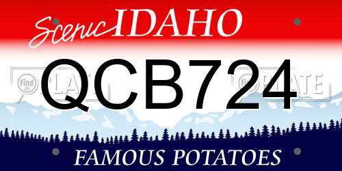 QCB724 Idaho License Plate