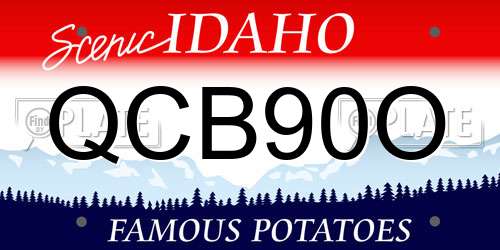 QCB90O Idaho License Plate