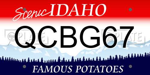 QCBG67 Idaho License Plate