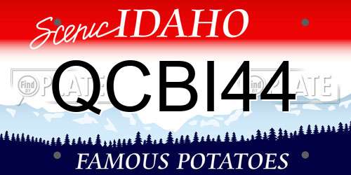 QCBI44 Idaho License Plate