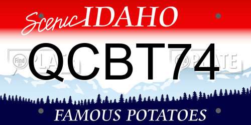 QCBT74 Idaho License Plate