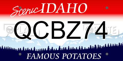 QCBZ74 Idaho License Plate