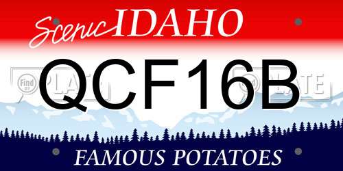 QCF16B Idaho License Plate