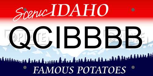 QCIBBBB Idaho License Plate