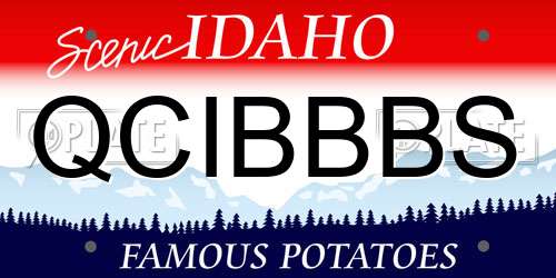QCIBBBS Idaho License Plate