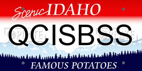 QCISBSS Idaho License Plate