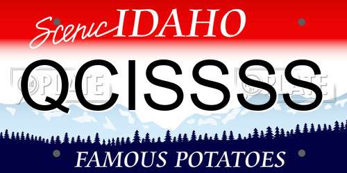 QCISSSS Idaho License Plate