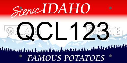 QCL123 Idaho License Plate