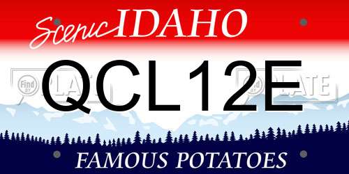 QCL12E Idaho License Plate