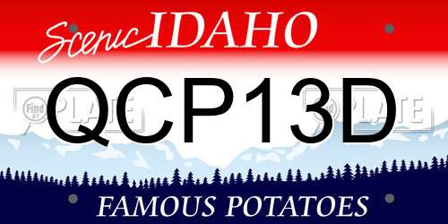 QCP13D Idaho License Plate